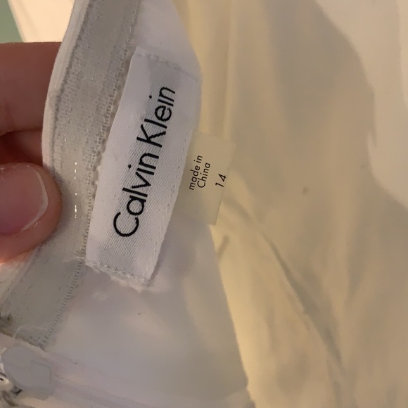 White Cutout Calvin Klein Dress size 14 - Picture 6 of 7